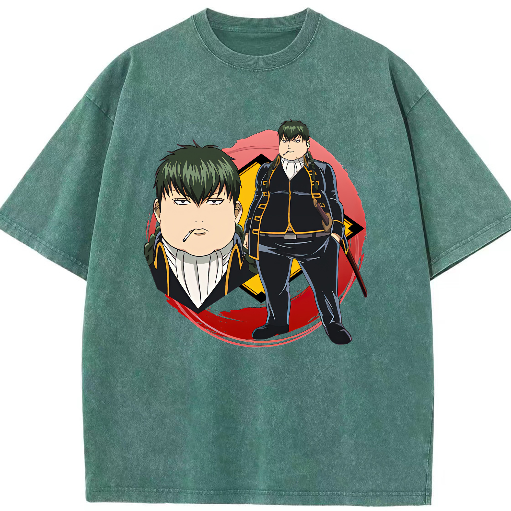 （画像用） ぎんたま 坂田銀時（さかたぎんとき） 神楽 志村新八（しむら しんぱち） GINTAMA Sakata Gintoki Kagura Shimura Shinpachi 綿100% ヴィンテージ風 半袖Tシャツ（フロントプリント）
